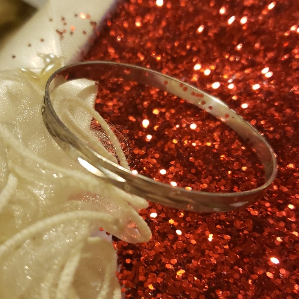 Adorable Vintage Silver Baby Bangle
